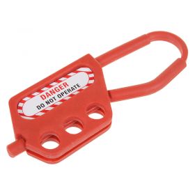 Non-Conductive Nylon Lockout Hasp - 45mm Opening, 3 Holes, 6mm Shackle