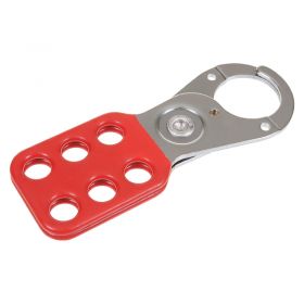 Small Red Vinyl-Coated Lockout Hasp