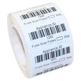 Roll of 1000 Barcoded Labels Numbered 1001 - 2000 