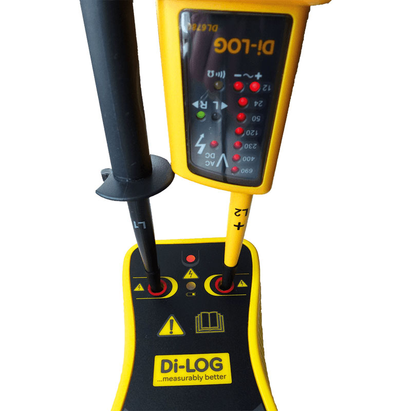 The Di-log DLPK6780 CombiVolt 1 being proved using the Di-log PU690V Proving Unit.