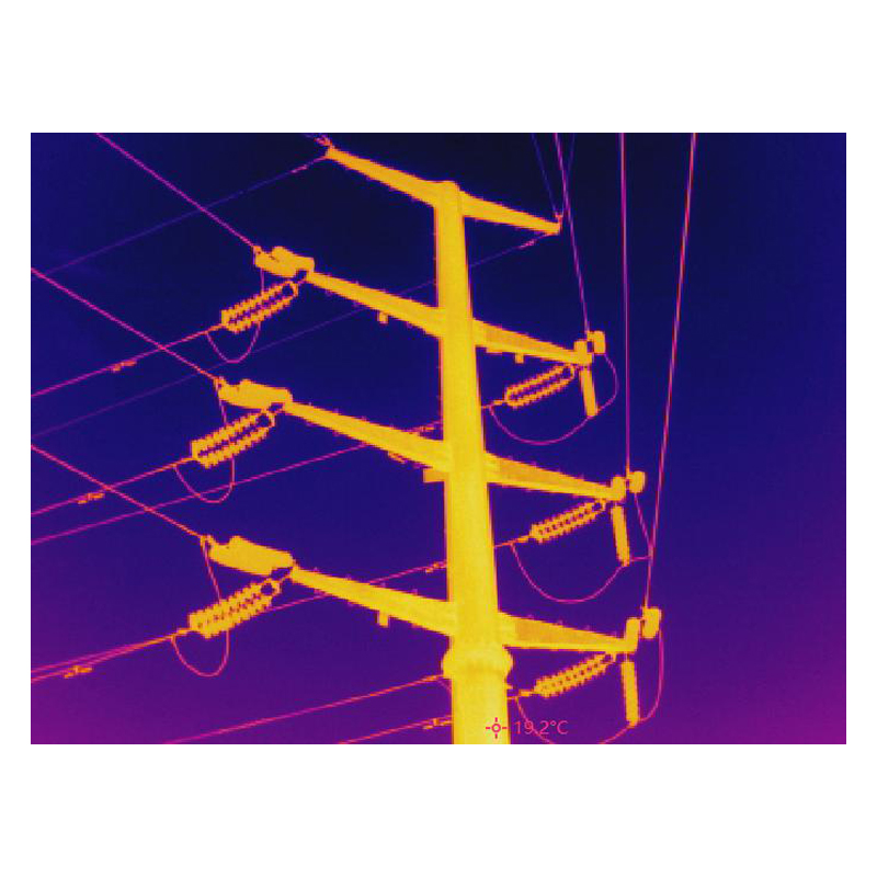 Thermal image of electricity lines.