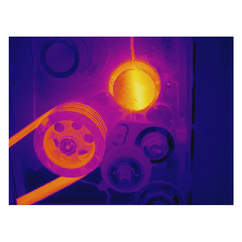 Thermal image of components indicating hotspots.