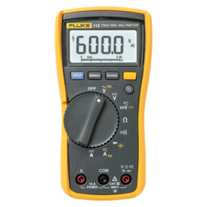 Fluke 115 Digital Multimeter displaying 600V AC. 