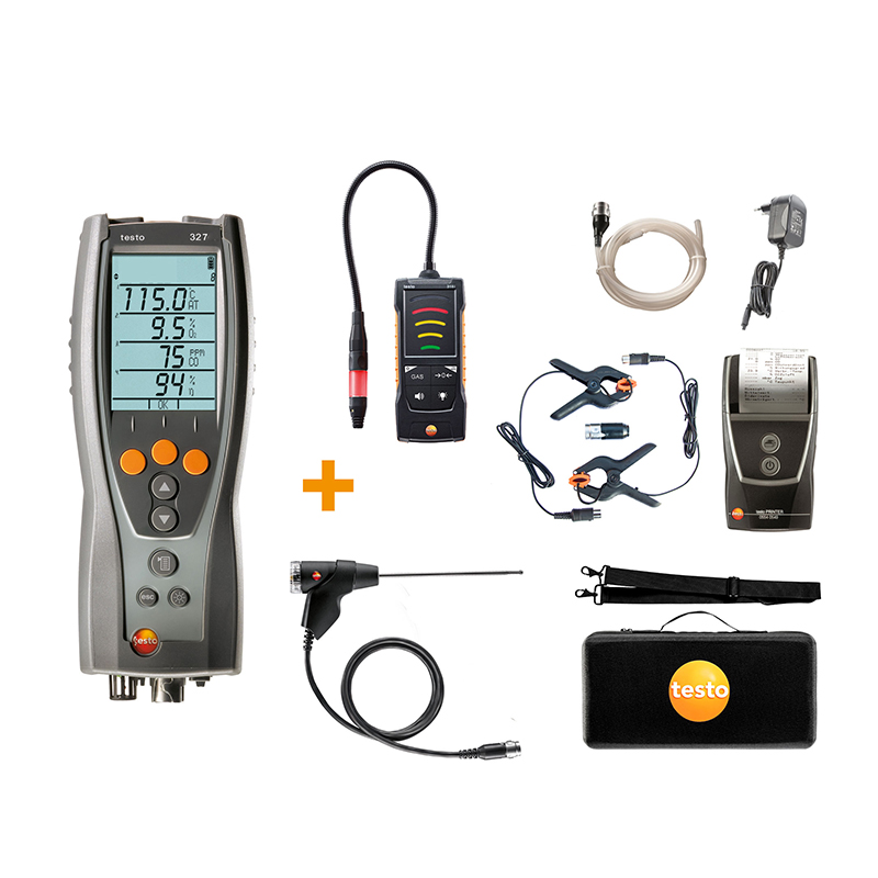 Testo 327-1 Flue Gas Analyser Advanced Kit & 316i Gas Leak Detector 