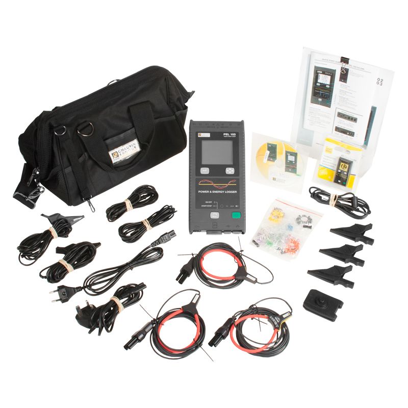 Chauvin Arnoux PEL103 Portable Energy Logger, MA193 MiniFlex Clamps, & standard accessories. 