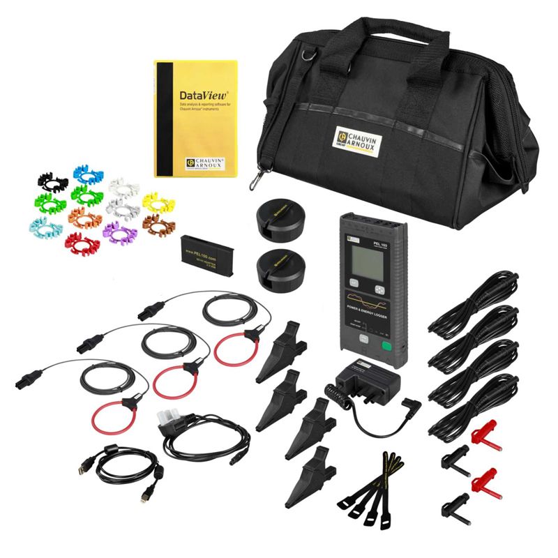 Chauvin Arnoux PEL103 Portable Energy Logger, DataView Software, & complete kit accessories. 
