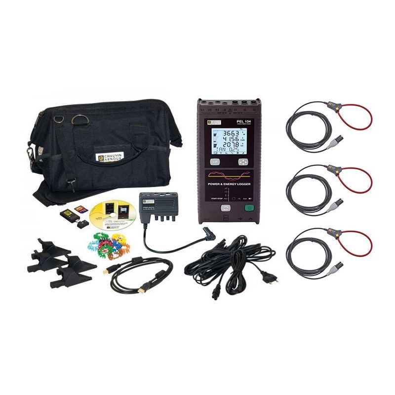 Chauvin Arnoux PEL104 Portable Energy Logger & complete kit accessories. 