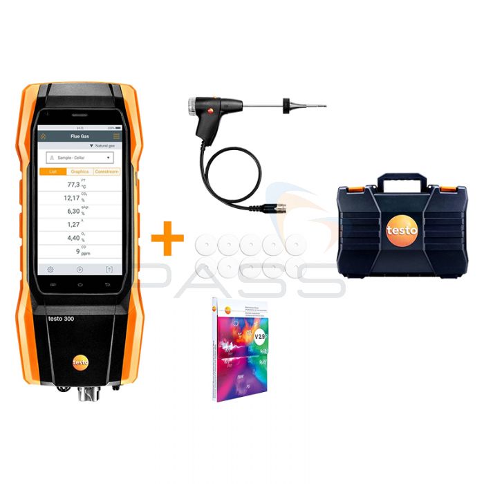 Testo 300LL Long-life Flue Gas Analyser & accessories