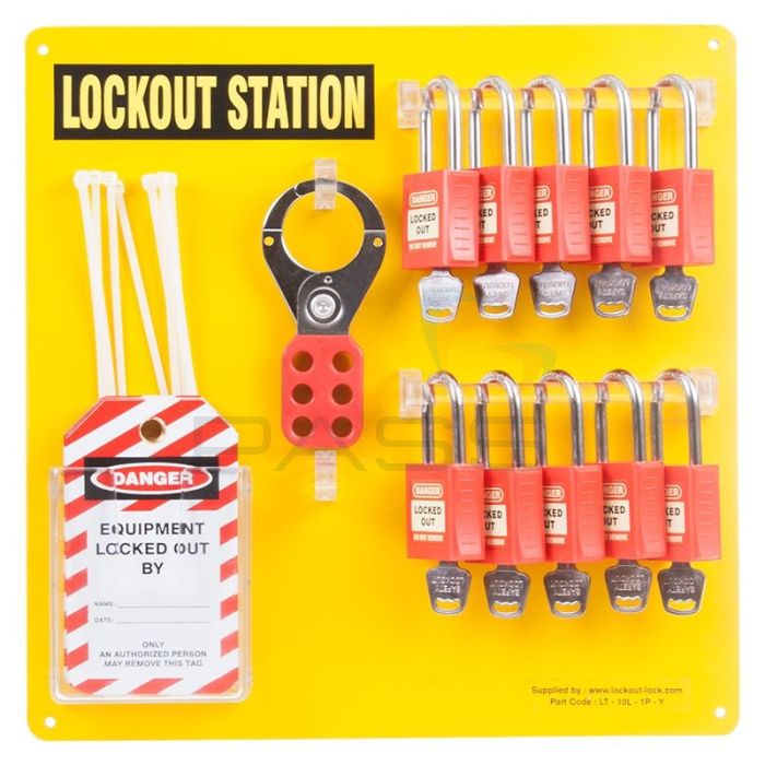 10 Lock Lockout Tagout Station - With Accessories