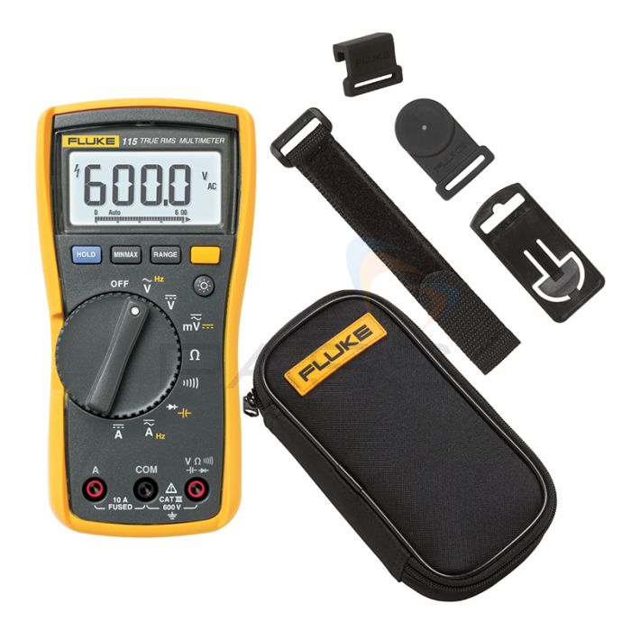 Fluke 115 Multimeter Kit with C50 Carry Case & TPAK Hanging Kit