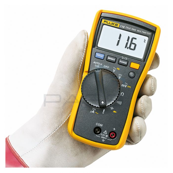 Fluke 116 True RMS HVAC Digital Multimeter in hand