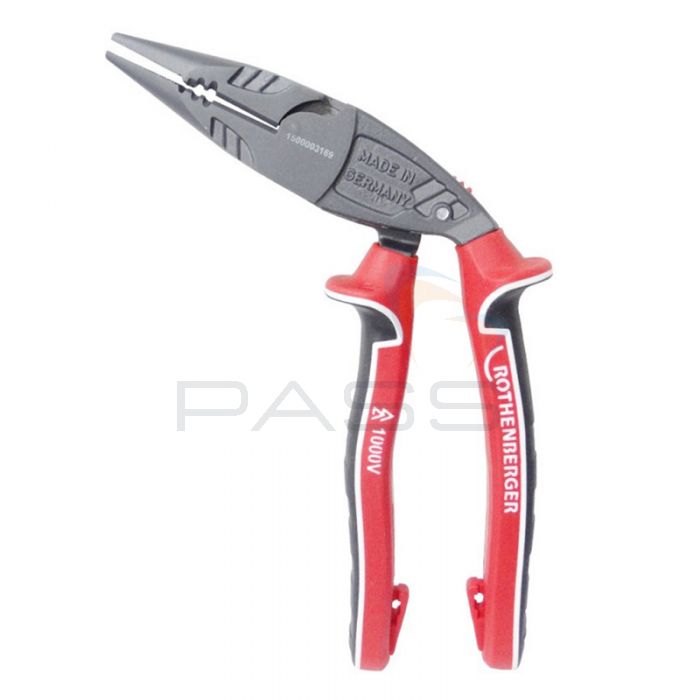 Rothenberger 1500003169 Ergonomic Electrical Long-Nosed Plier (200mm), 1000v, EN/IEC 60900 1