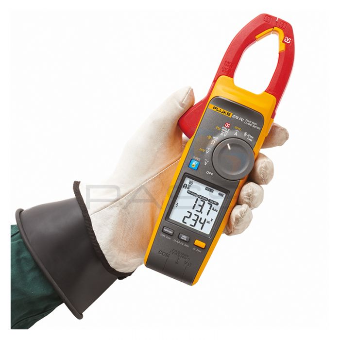 Fluke 378 FC True-rms Non-Contact Voltage AC/DC Clamp Meter in hand