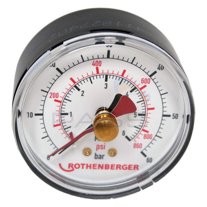 Rothenberger 61315 RP50 Pressure Test Pump Replacement Gauge (60 bar) 1