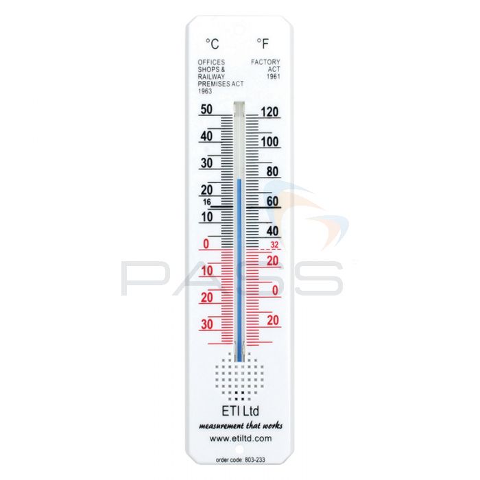 ETI 803-233 Room Spirit Thermometer with Factory Act Classification