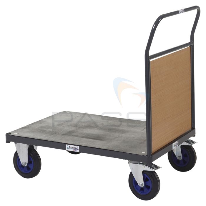 Apollo UK Platform Truck, Single Timber End, Grey