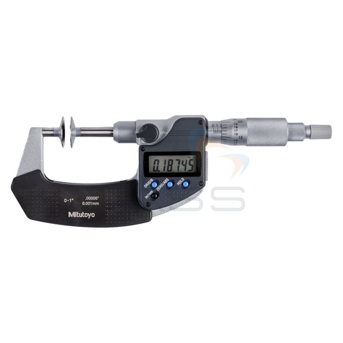 Mitutoyo Series 369 Digimatic Non-Rotating Spindle Disc Micrometer (0-1" - 3-4")