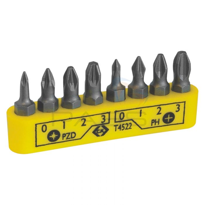 CK Tools T4522 Screwdriver Bit Clip PH/PZD Set (8x)