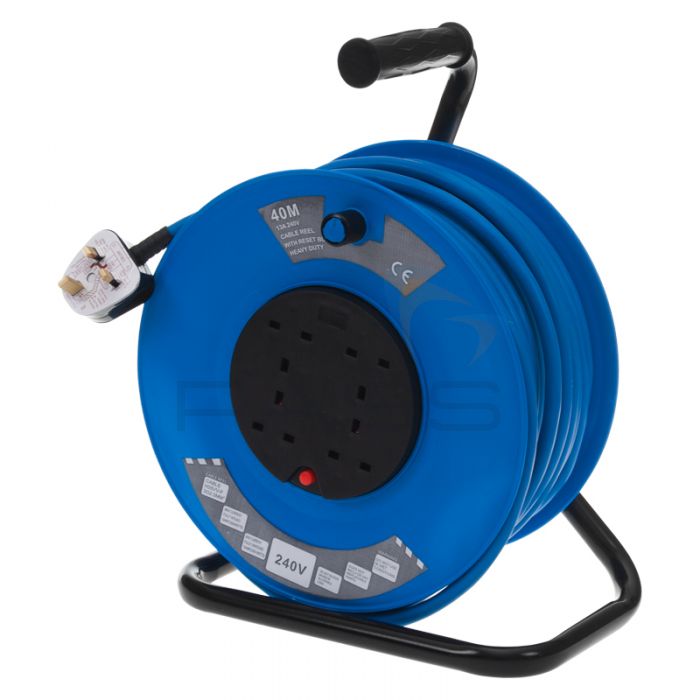230V Extension Cable Reel - 25m Length, 2 x 13A Sockets, 3x2.5mm Cable