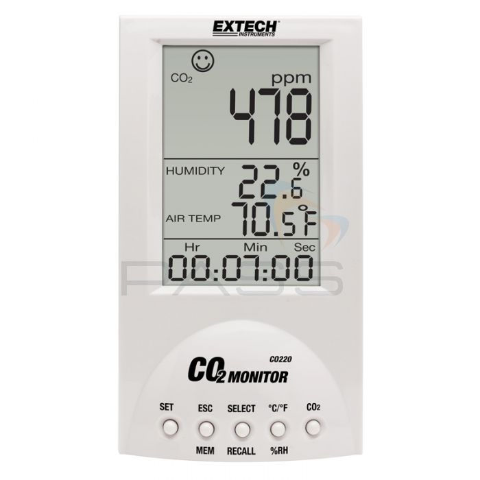 Extech CO220 Desktop Indoor Air Quality CO2 Monitor 