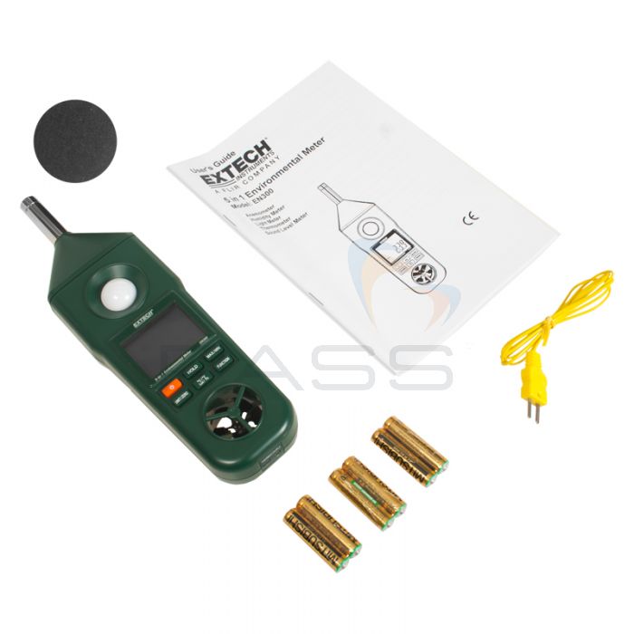 Extech EN300 Hygro Thermo Anemometer Light Sound Meter kit