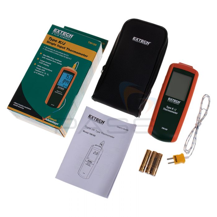 Extech TM100 Type K/J Single Input Thermometer kit