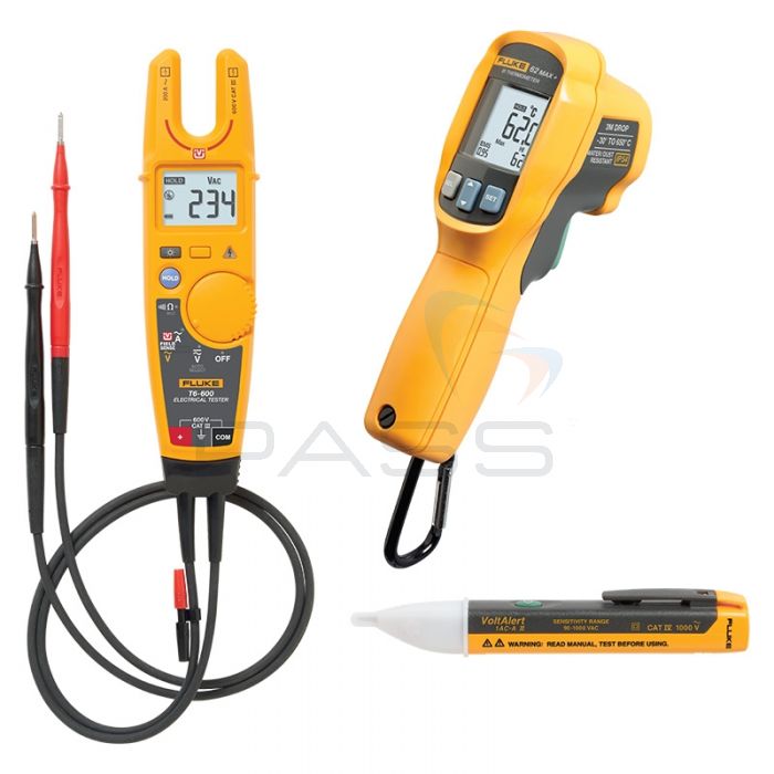 Fluke T6-600 Electrical Tester, IR Thermometer, 1 AC-II VoltAlert Kit