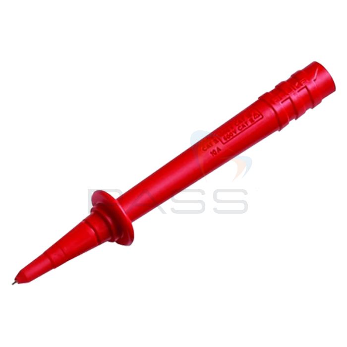 Fluke Test Probe, Banana Jack, 4mm Tip with Cap - Red