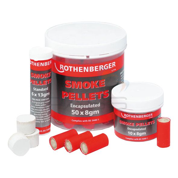Rothenberger Encapsulated Smoke Pellets 5 or 8g: Tub of 10, 50 or 100 1