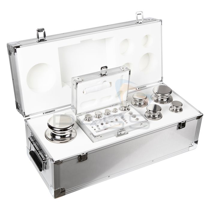 Kern 323-096 Weight Set, F1, 1 mg - 10 kg, Knob, Stainless Steel Polished (OIML), in Aluminium Case
