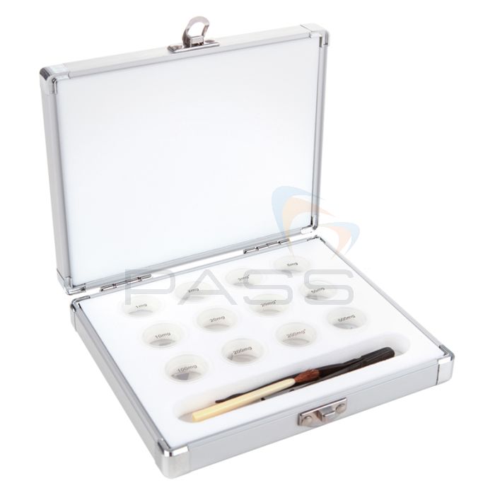 Kern 348-226 Set of Milligram Weights, M1, Knob, Stainless Steel Polished (OIML), in Aluminium Case 1 mg - 500 mg
