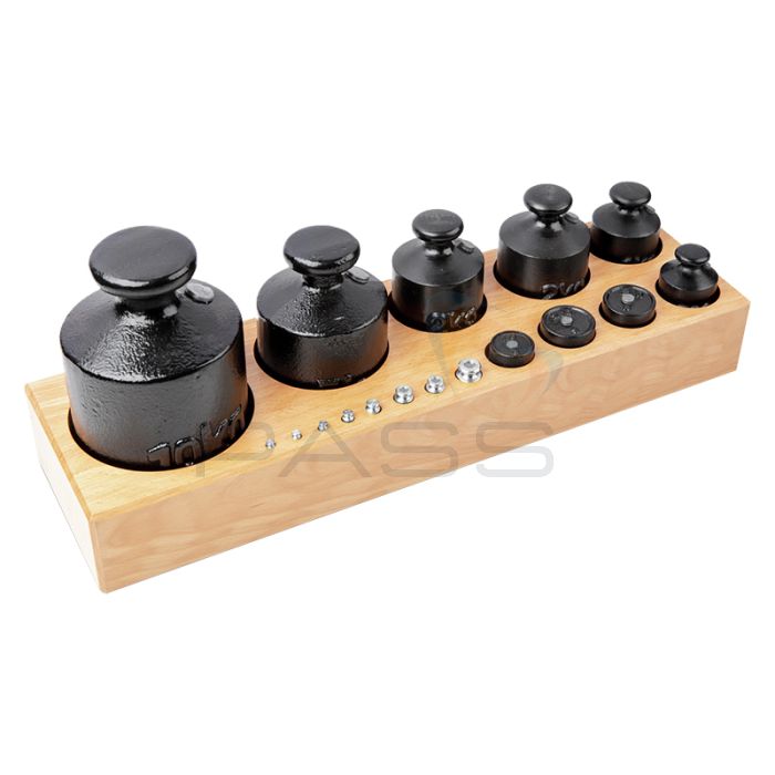Kern 362-99 Weight Set, M3, 17 Weights, Wood Block, 1 g - 10 kg
