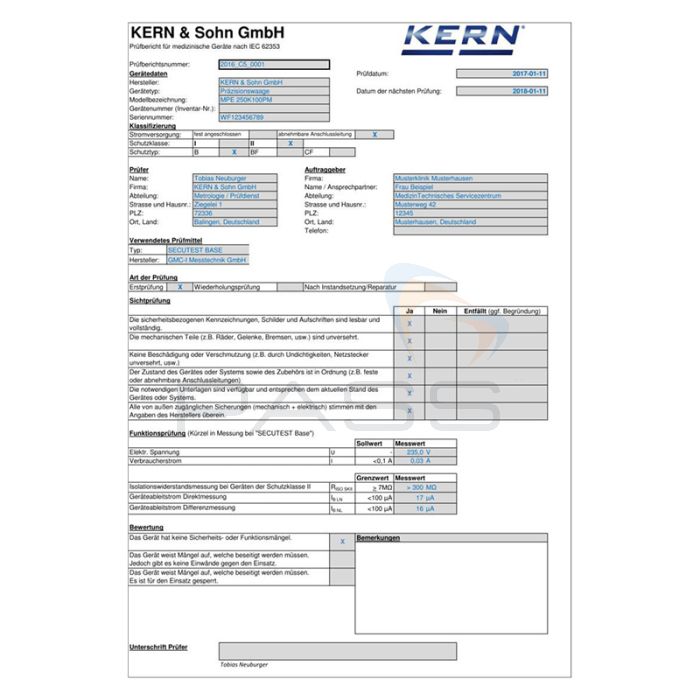 Kern 961-230 Service