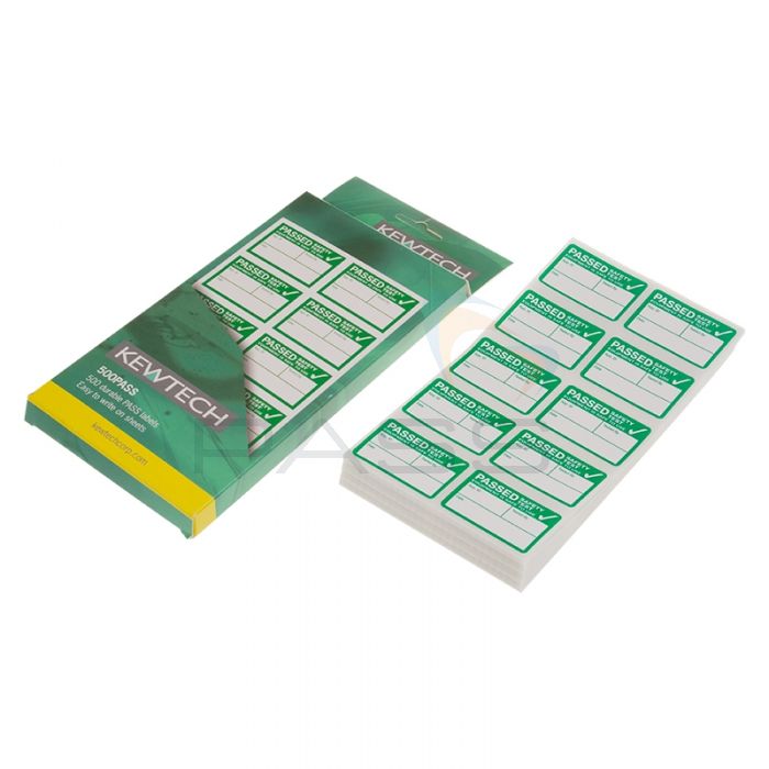 500 x Kewtech Appliance Pass Labels - with Case