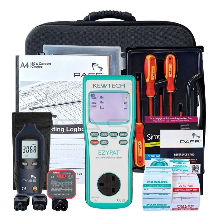 Kewtech EZYPAT PAT Tester – PAT Professional Kit (Bundle 2) with accessories
