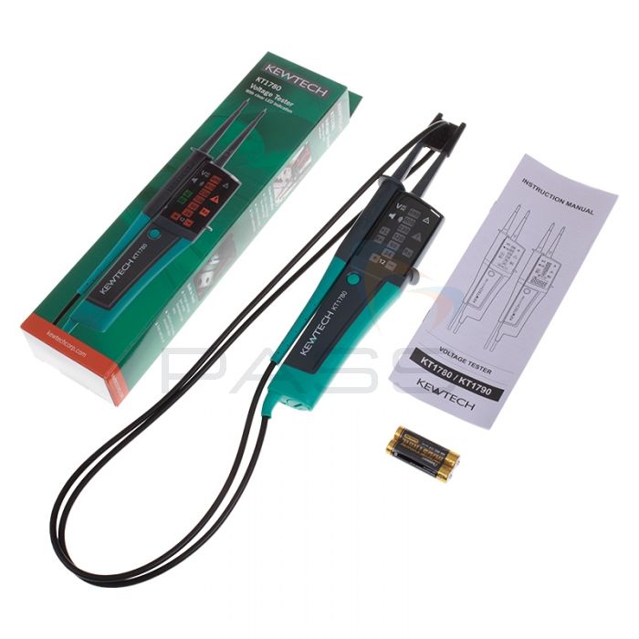 Kewtech KT1780 2 Pole Voltage & Continuity Tester w/ LED and Audible Indication 