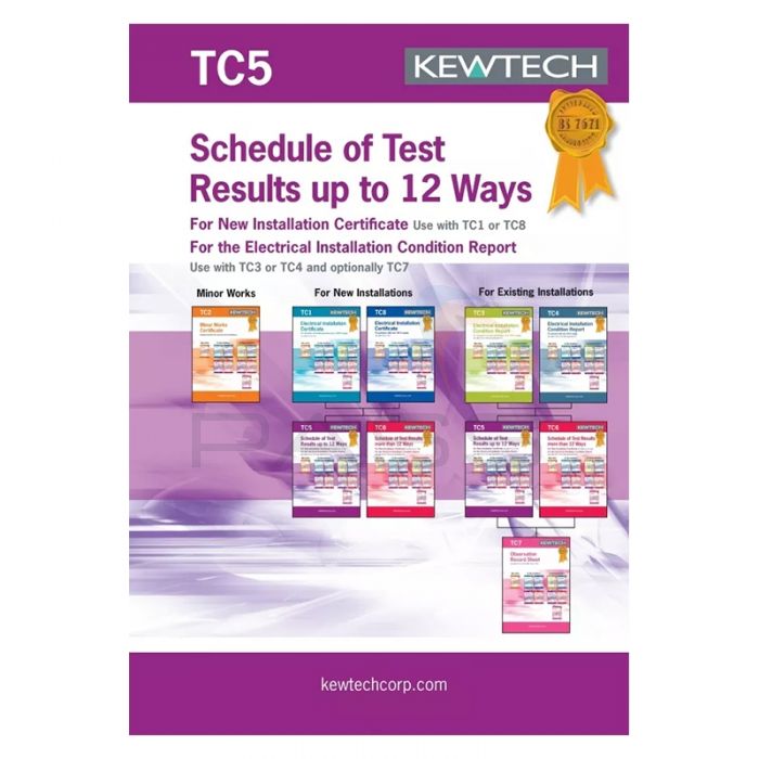 Kewtech Inspection & Test Results 12 ways