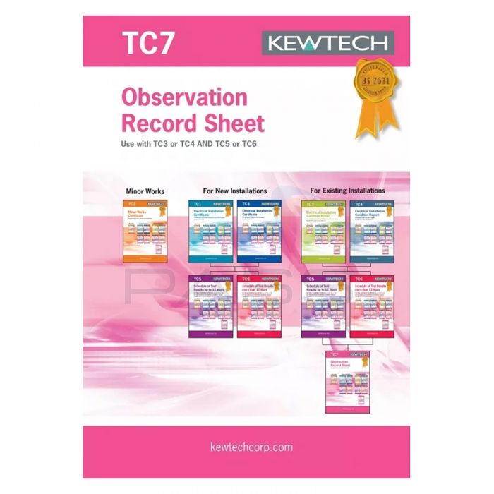 Electrical Installation Certificate OVER 100A Supply Kewtech TC8 
