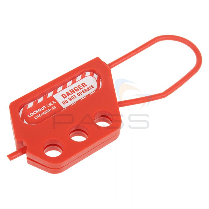 Heavy Duty Nylon Tagout Hasp 3 Holes 3 mm Hoop 45 mm clearance - Front