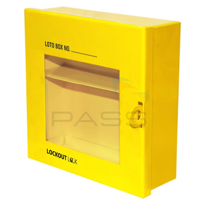 Lockout Lock LT-GLMB-1 Group Lock Mini Box -1 Yellow 6.25 x 6.25 x 2.10"