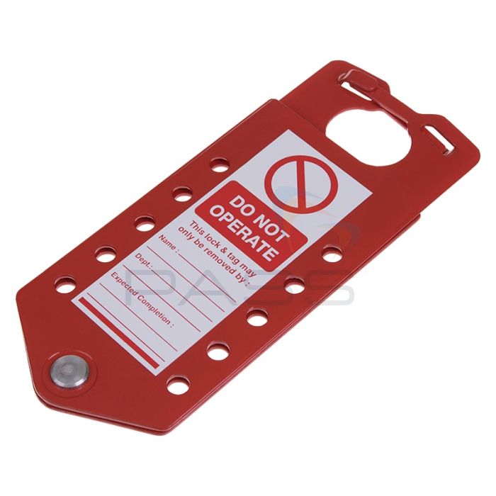 Integrated Tag and Hasp Red - Front