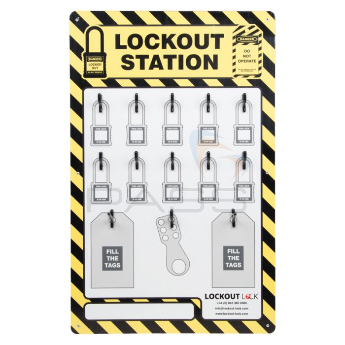 10 Lock Yellow/Black Shadow Lockout Board - W/ Optional Accessories