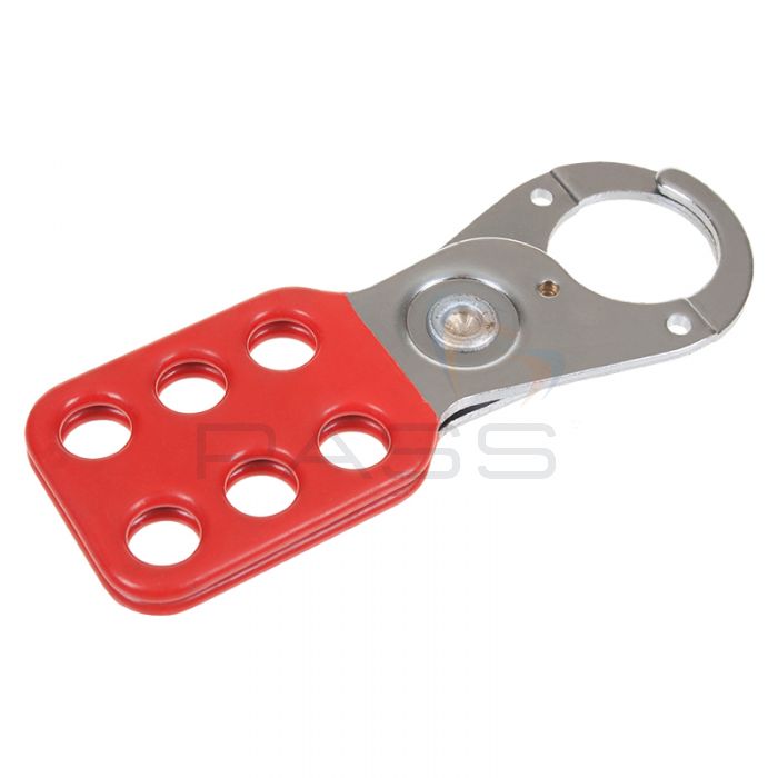 Small Red Vinyl Coated Lockout Hasp 5 mm Shackle - Back