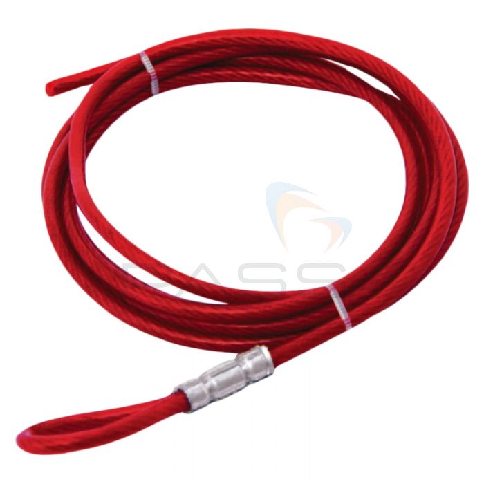 1m Red Vinyl Coated Steel Cable with One Side Loop