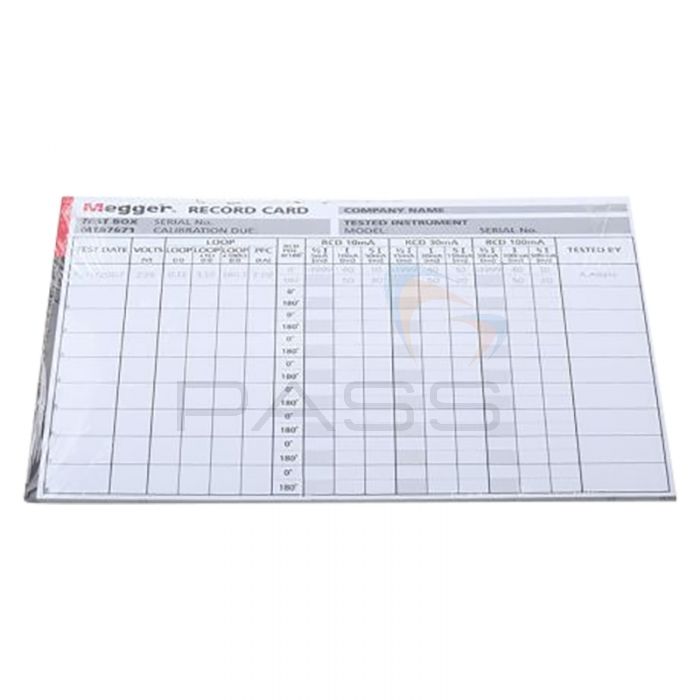 Megger Record Card Set with Test Labels