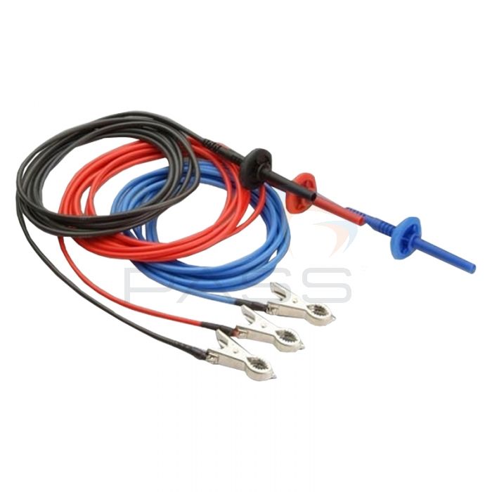 Megger 6220-834 3m Test Lead Set with 10kV Screened, Compact Clips