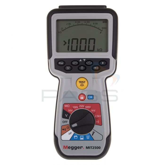 Megger MIT2500 Industrial/Utility High Voltage Insulation Tester - Display on