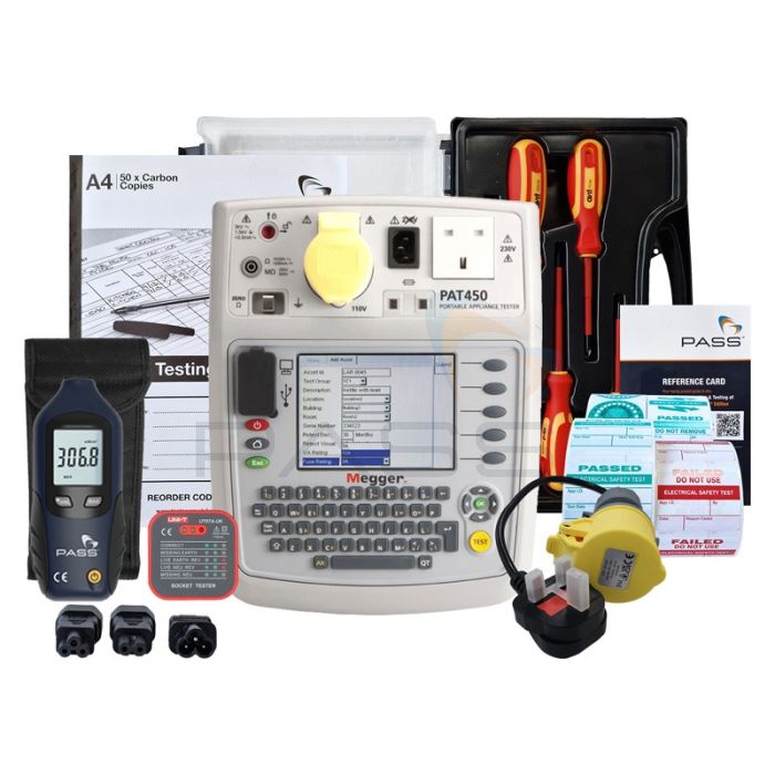 Megger PAT450 PAT Tester - Essentials Kit (Bundle 1) & accessories