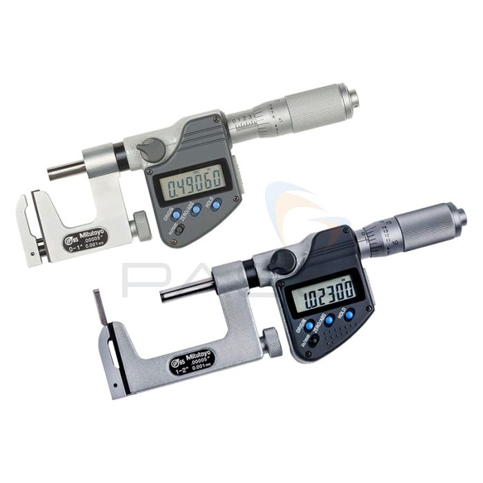 Mitutoyo Series 317 Uni-Mike Interchangeable Anvil Micrometers - Choice of 0-1" or 1-2"