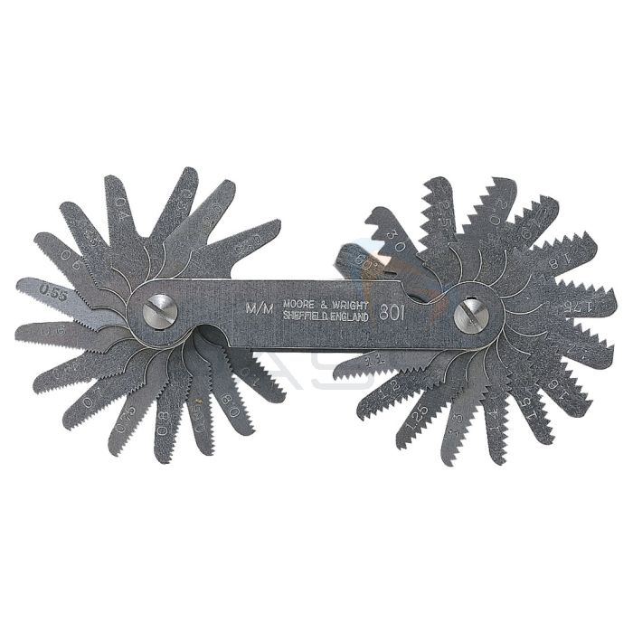 Moore & Wright 801 Traditional Screw Pitch Gauge, MW800 Series, S.I. Metric, 30 Blades
